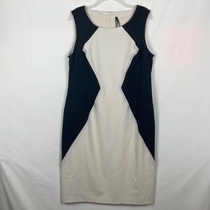 Marc New York Andrew Marc Black & Gray Hourglass Illusion Sheath Dress - Size 14